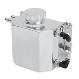 Car Universal 1000ml Silver Black Aluminium Oil Catch Can Tank Reservoir With Drain Plug Easy Draining And Dleaning