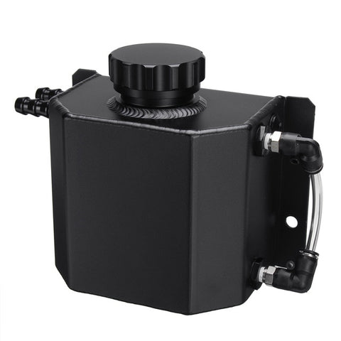 Car Universal 1000ml Silver Black Aluminium Oil Catch Can Tank Reservoir With Drain Plug Easy Draining And Dleaning