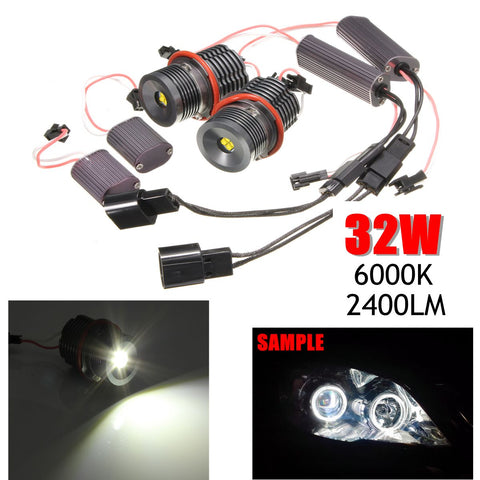 32W(16W*2PCS) 6000K High power led angel eyes bulb Led ring marker for BMW E39 E53 X5 E60 E63 E64 E65 E66 E83 high brightness