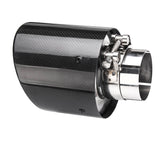 2.5inch 63mm-In 114mm-Out Glossy Carbon Fiber Car Exhaust Tip Pipe Muffler Universal
