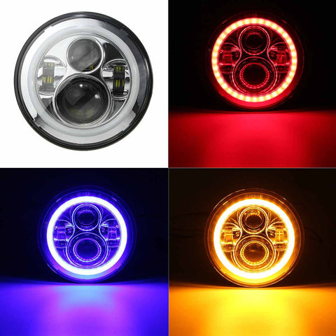 1pcs For Jeep for Wrangler 1997-2016 7inch Hi/Lo Beam LED Halo Ring DRL Signal Lamp Headlights w/ H13 Adapter Harness H4 Wiring