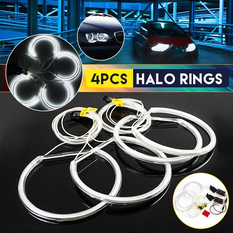 2019 Hot Sell 4pcs 130mm CCFL Angel Eyes Halo Rings Lights Xenon LED White Headlight Bulbs Angel Eye for BMW E36 E39 E46