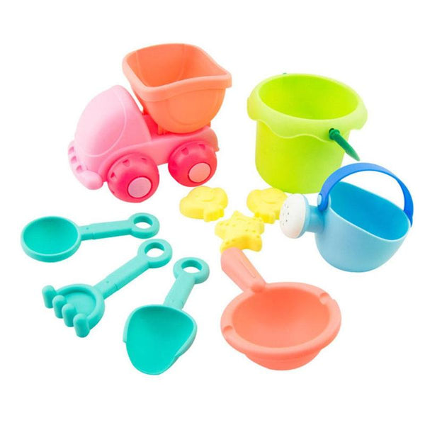 10pcs Children Summer Beach Sand Play Toys Seaside Bucket Shovel Rake Set Children Dredging Tools Classic Toys Dumper Tip Truck