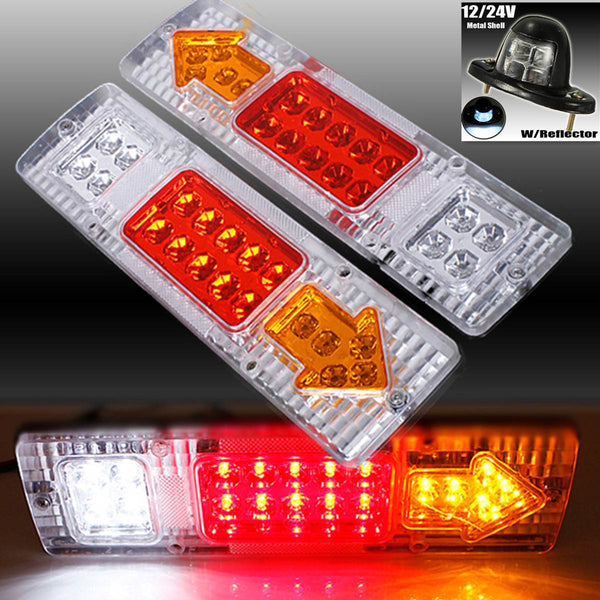 2x 12V 19 LED REAR TAIL STOP INDICATOR LIGHTS LAMP TRUCK TRAILER LORRY CARAVAN