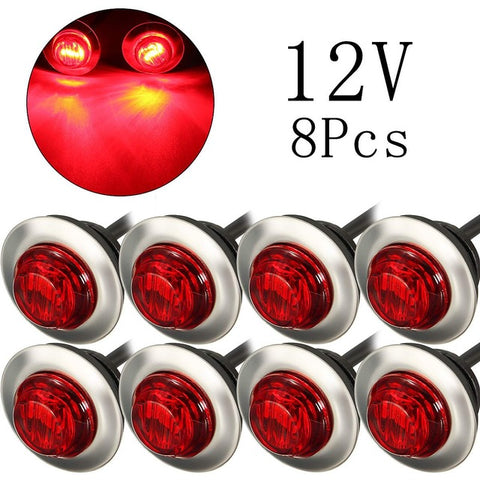 12v 3 LEDs Side Marker Light Lamp Turn Signal Indicator Truck Trailer Amber Red White