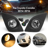 2PCS For Toyota Corolla 2014 2015 #21220-02160  81210-20160 Car Bumper Fog Driving Lights w/H16 or H11 Bulbs and Switch Harness