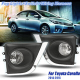 2PCS For Toyota Corolla 2014 2015 #21220-02160  81210-20160 Car Bumper Fog Driving Lights w/H16 or H11 Bulbs and Switch Harness