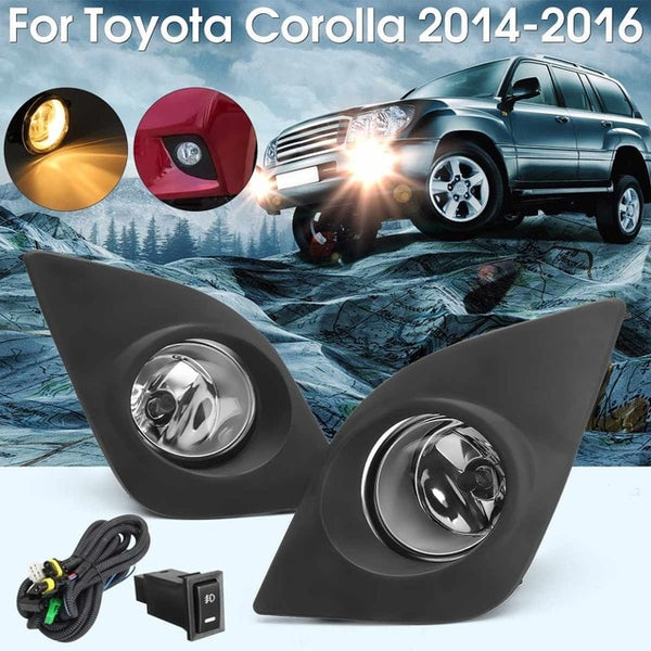 2PCS For Toyota Corolla 2014 2015 #21220-02160  81210-20160 Car Bumper Fog Driving Lights w/H16 or H11 Bulbs and Switch Harness